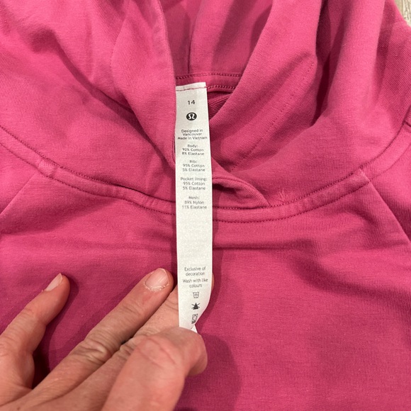 NEW with tags Lululemon Scuba Pullover Hoodie Pink Lychee Sz 14 - Picture 3 of 12